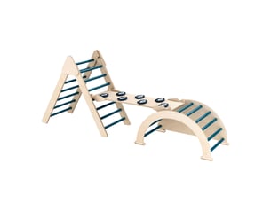 Bambam - arche d'escalade montessori triangulaire 200x80x45 cm avec coussin en bois massif pour enfants de 1 à 3 ans