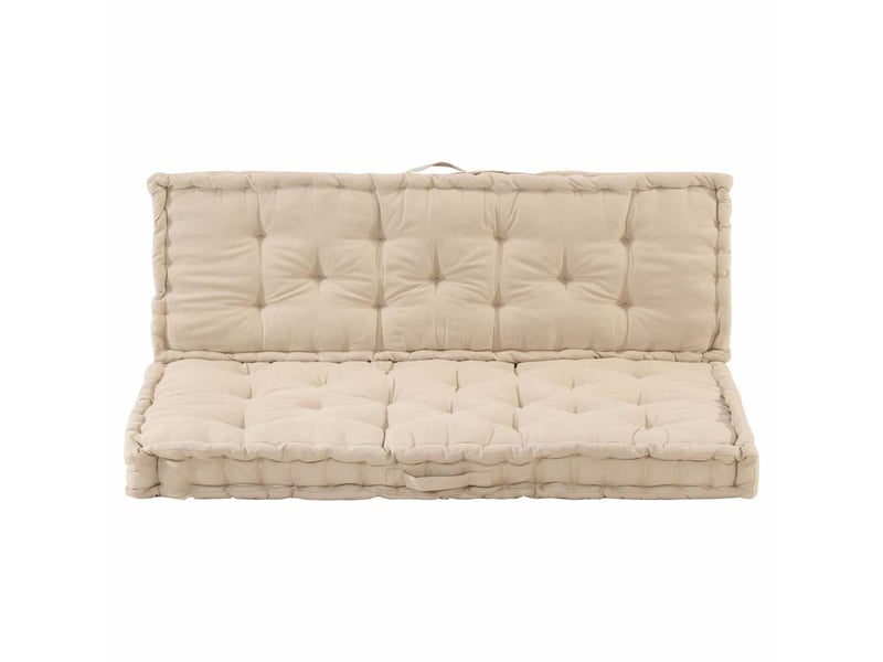  Lot de 2 coussins de plancher de palette coton beige cf59756  - Conforama C