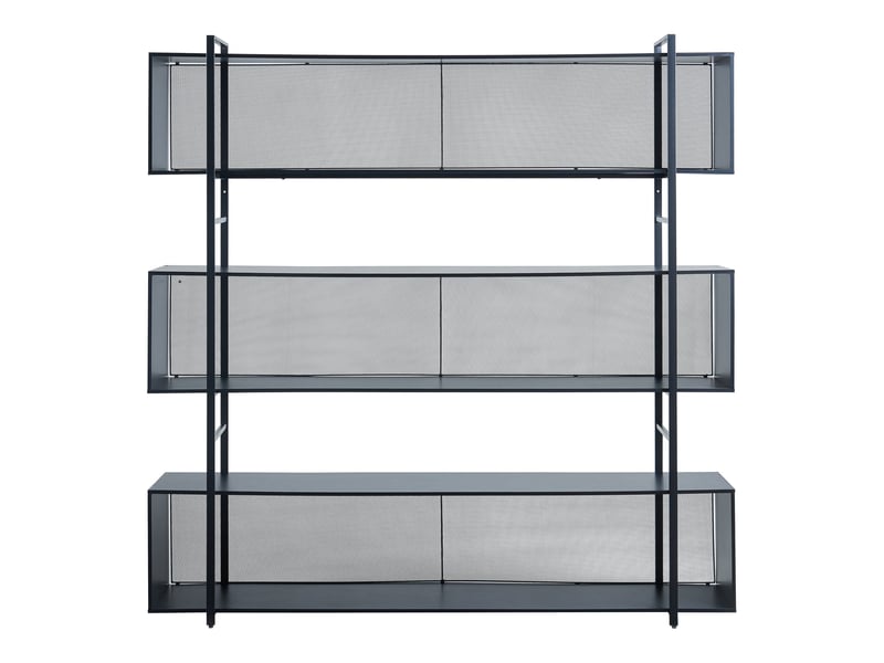  Étagère design intemporel salon chambre meuble de rangement autoportante randaberg 180 x 180 x 33 cm noir 03_0011145  - Conforama C