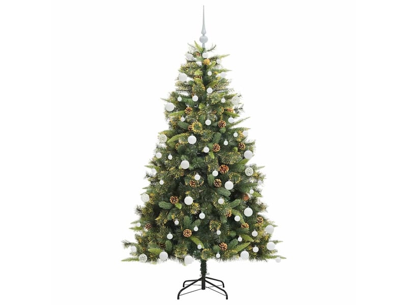Sapin de noël - arbre de noël artificiel avec branches pliables et cônes 180 cm - Conforama D