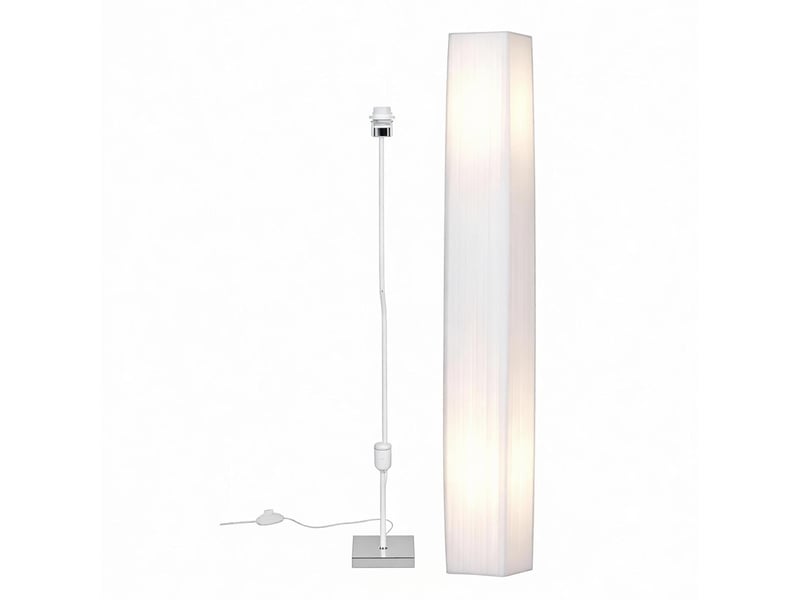  Lampadaire colonne design blanc 14 x 14 x 120 cm avec 2 douilles e27, interrupteur au pied  - Conforama A