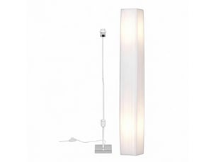 Lampadaire colonne design blanc 14 x 14 x 120 cm avec 2 douilles e27, interrupteur au pied