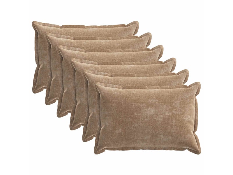 Lot de 6 housses de coussin houten marron 30 x 50 cm tissu chenille cf49845 - Conforama A