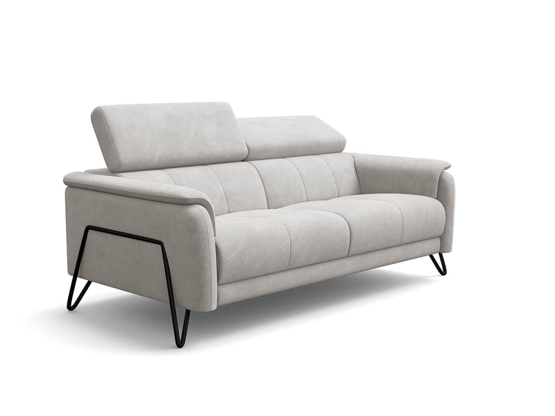  Canapé 3 places roden, tissu velours crème RODEN - Conforama A
