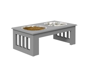Table basse rectangulaire coloris gris FLORAGRACE - 24 cmx44 cm