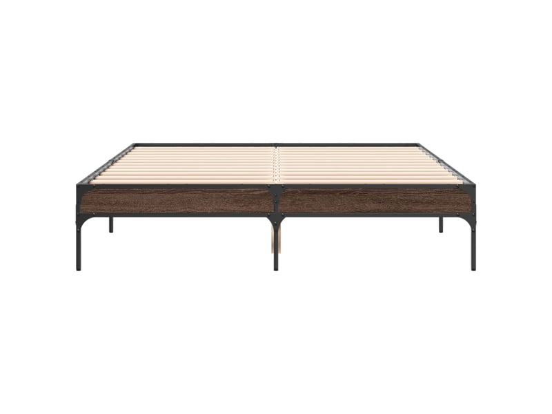  Lit double- lit adulte -  cadre de lit sans matelas chêne marron 135x190 cm  - Conforama C