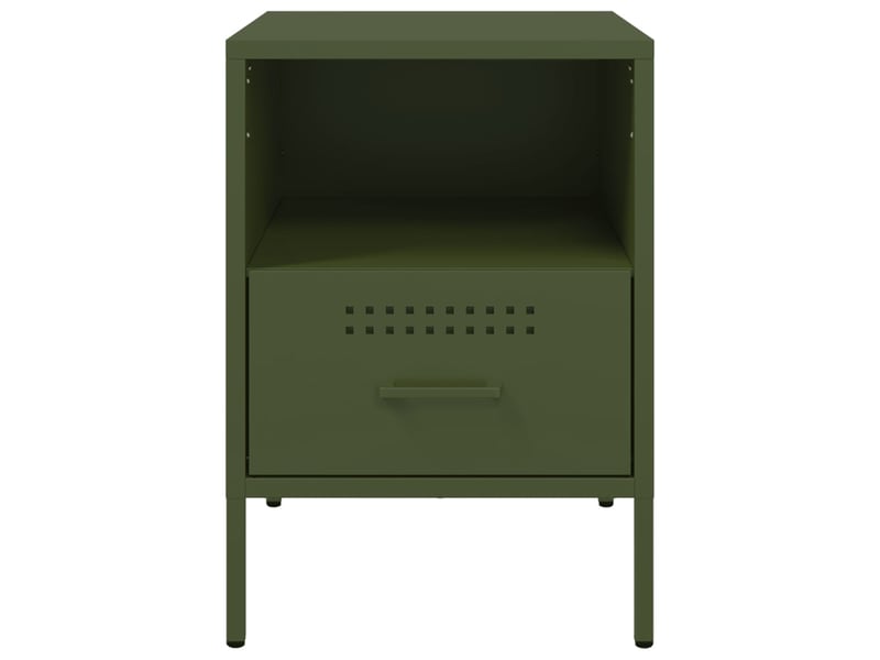 Lot de 2 tables de chevet - cabinet de chevet - table de nuit vert olive 36x39x50,5 cm acier - Conforama E