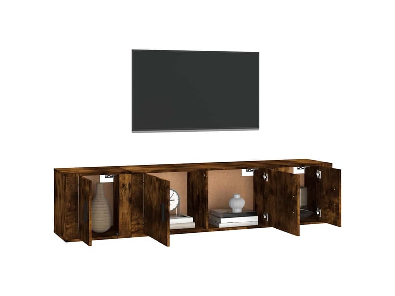  Ensemble de meubles tv 3 pcs chêne fumé bois d'ingénierie shl69946  - Conforama C