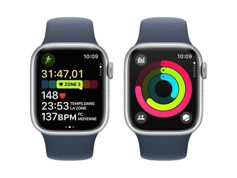  Montre connectee gps cellular 41mm aluminium argent bracelet sport storm blue ml  - Conforama E