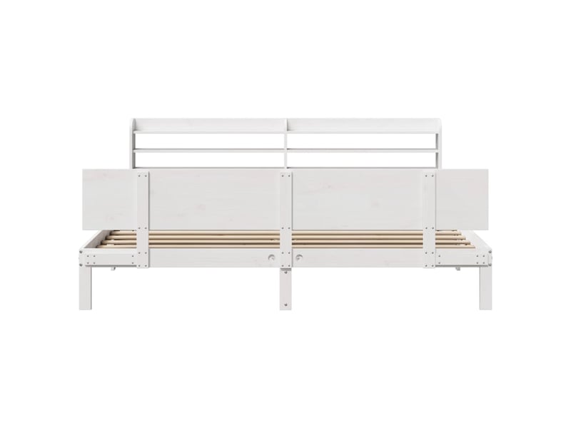 Lit double- lit adulte - cadre de lit avec tête de lit sans matelas blanc 200x200 cm - Conforama C