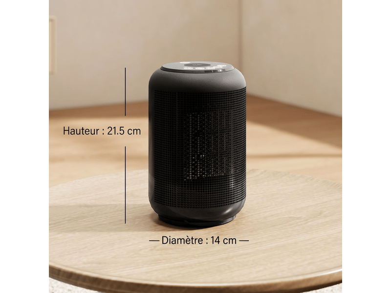  Chauffage d'appoint céramique radiateur électrique 1500w oscillant 50° noir  - Conforama E