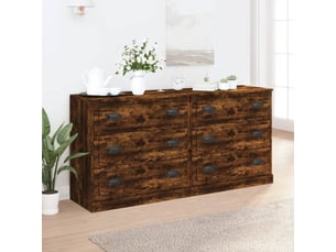 Buffets 2 pcs - bahut - meuble de rangement chêne fumé bois d'ingénierie