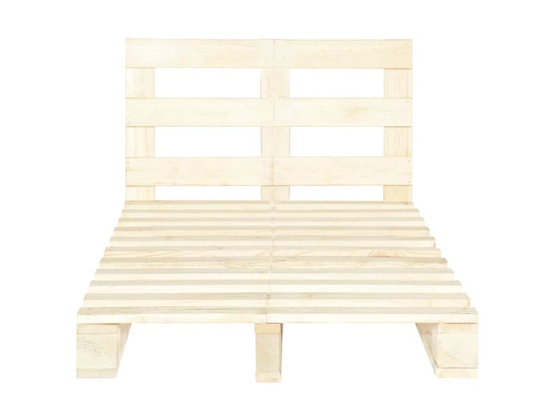  Lit double- lit adulte -  cadre de lit de palette sans matelas bois pin massif 120x200 cm  - Conforama B