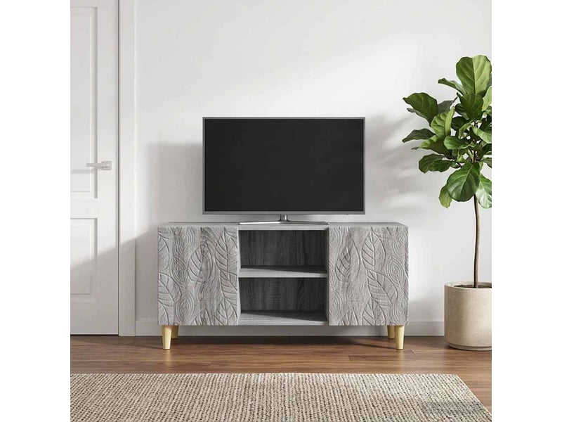  Meuble tv - banc tv - meuble de rangement 102 x 34,5 x 50 cm sonoma gris bois d'ingénierie  - Conforama C