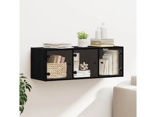 Meuble mural, meuble de rangement salon 102 x 37 x 35 cm bois d'ingénierie chêne noir