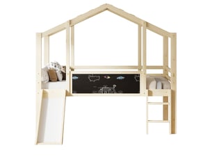 Lit simple 90x200 cm REDOM   coloris bois clair