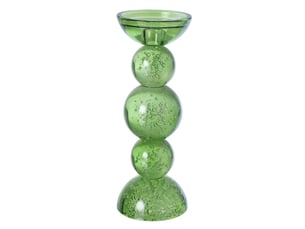 Bougeoir boules en verre ilias 26cm vert olive