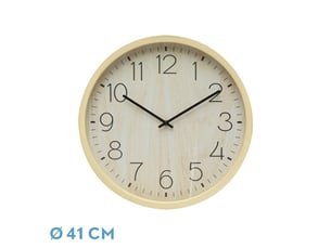 Horloge murale fabrilamp padron 41 x 41 cm hêtre mouvement continu