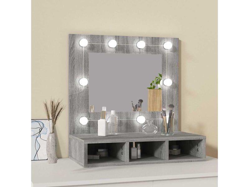Armoire à miroir avec led sonoma gris 60x31.5x62 cm - Conforama C