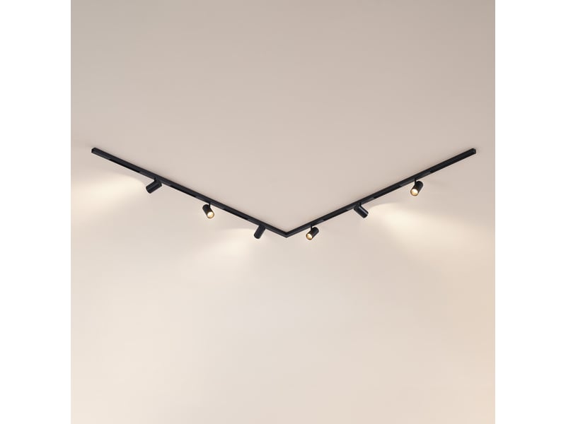 Système sur rail magnétique 2 m noir 6 spots led de 30w - transformateur externe - lyne Lyne - Conforama D