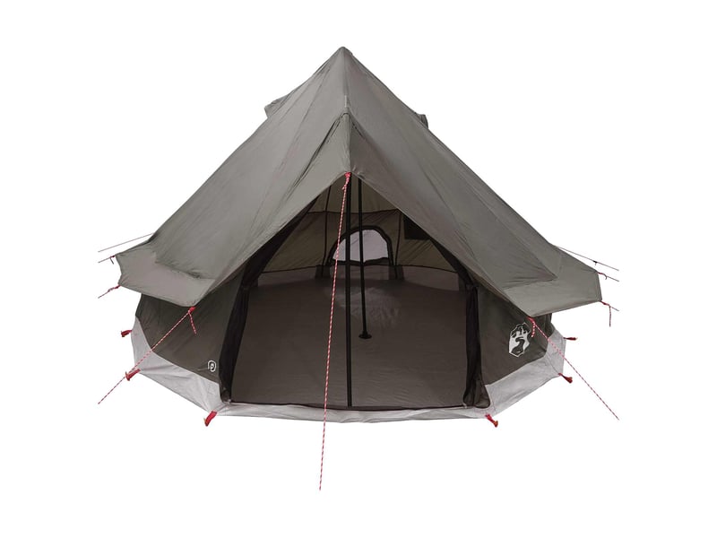  Tente tipi, tente de camping 4 personne marron gris polyester et acier  - Conforama D