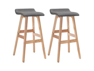 Lot de 2 tabouret de bar, chaise de bar gris foncé tissu shl11336