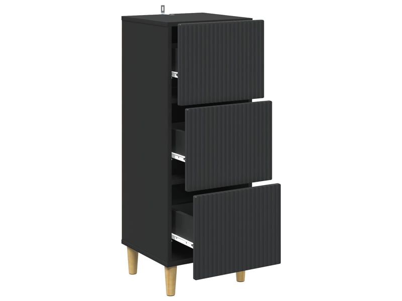  Armoire à tiroirs, rangement bureau noir 33 x 34,5 x 90 cm bois d'ingénierie shl8874  - Conforama E