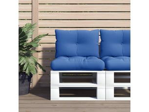 Lot de 2 coussins de palette, coussins de canapé bleu royal tissu cf59509