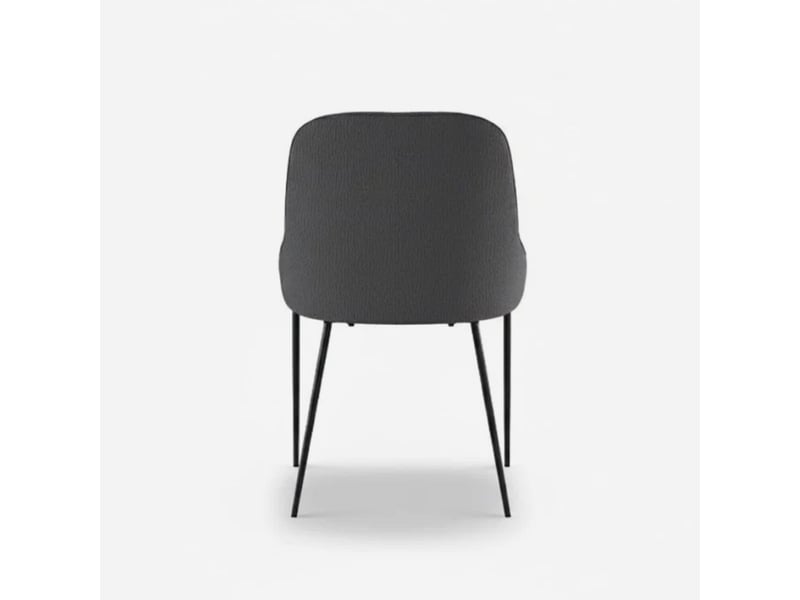  Lot de 4 chaises rembourrées en tissu facile à nettoyer harmony - gris foncé  - Conforama D