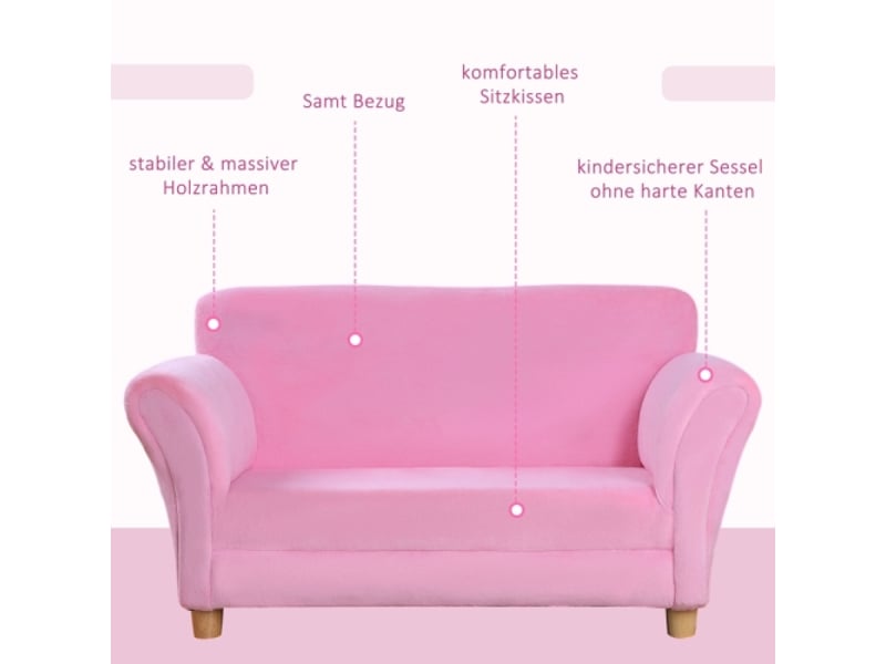  Canapé enfant fraise, fauteuil doux, double sofa et siège individuel, mobilier chambre enfant, salle de jeux  - Conforama B