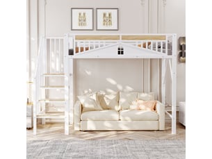 Lit mezzanine 90x200 cm SOGEU coloris blanc