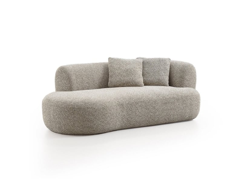 Canapé méridienne en velours texturé taupe uriel - angle gauche S409-M3-TAU - Conforama D