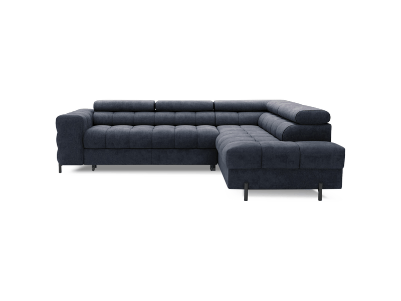  Canapé convertible bleu foncé ferrum 5 places angle droit grand format 276x93x200cm  - Conforama A