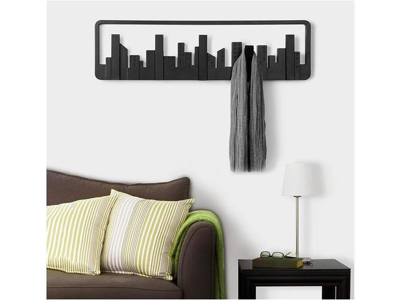 Patères murales décoratives style nordique, crochets de design élégant pour manteaux, clés et serviettes, finition de qualité pour salle de bain, noir - Conforama D