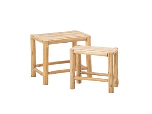 Lot de 2 tables d'appoint en bois chamonix 51cm naturel