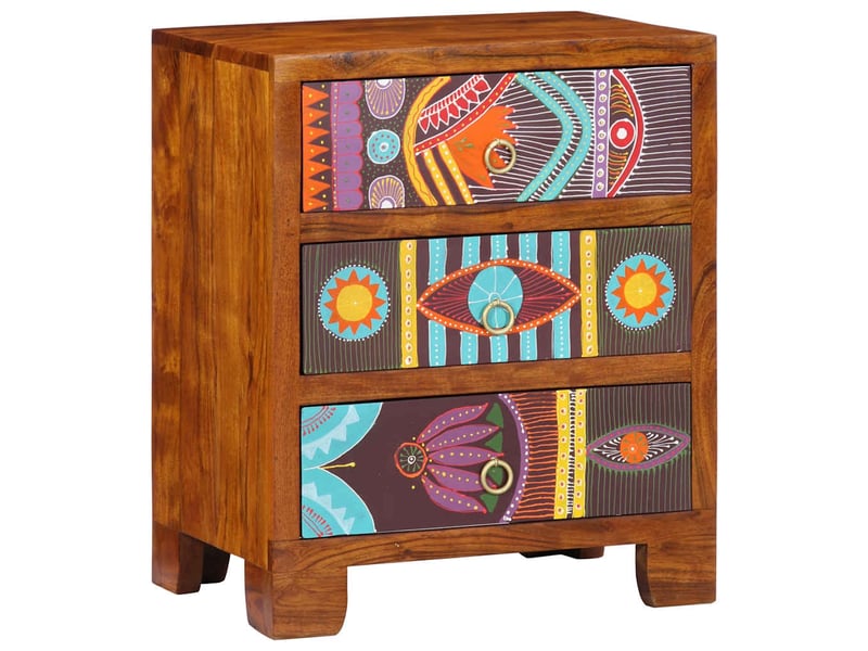  Vidaxl buffet multicolore 50x35x60 cm bois massif d'acacia  - Conforama D