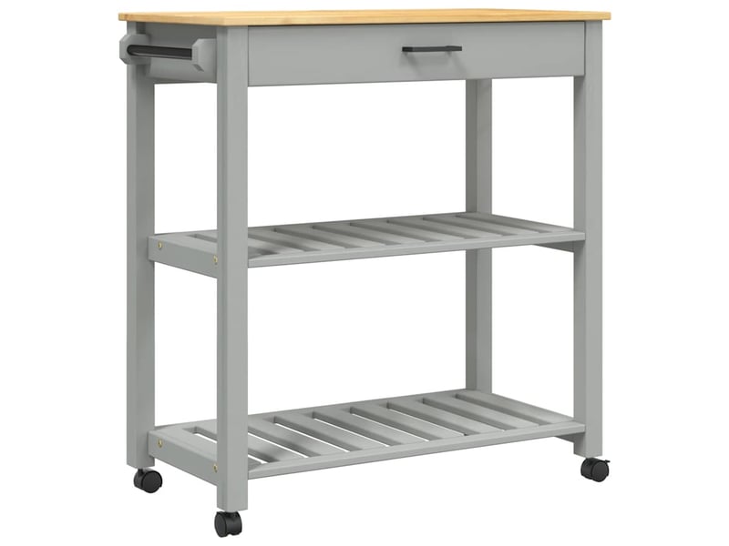  Desserte de cuisine, chariot de rangement monza 84x40x88,5 cm bois massif de pin shl65472  - Conforama A