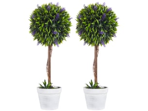 Plante artificielle lavande réaliste pour intérieur et extérieur avec pot stable en plastique vert 60 cm