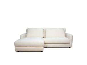 Canapé venezia laine bouclée angle g écru 3 pl