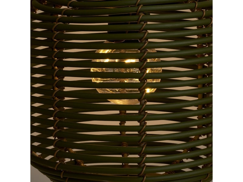  Lanterne solaire en imitation rotin vert ø15cm - carmen CARMEN - Conforama E