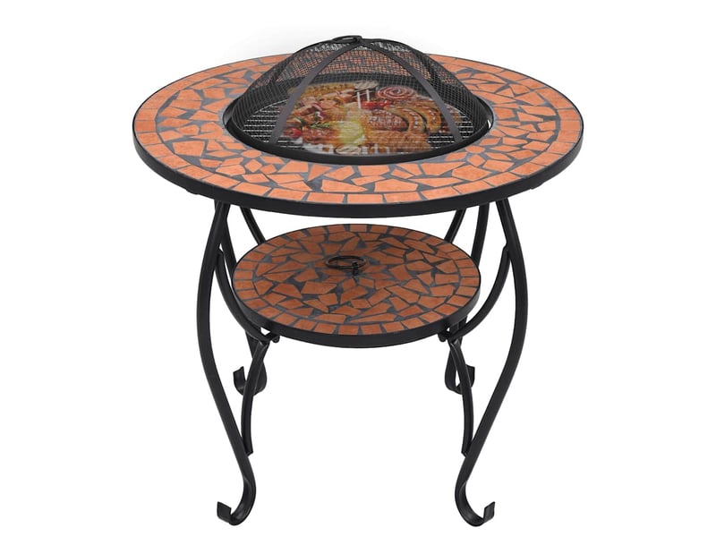 Table de foyer mosaïque terre cuite 68 cm céramique  - Conforama C