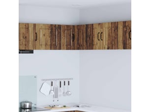 Meuble mural de cuisine, armoire d'angle cuisine porto bois ancien 57x57x40cm