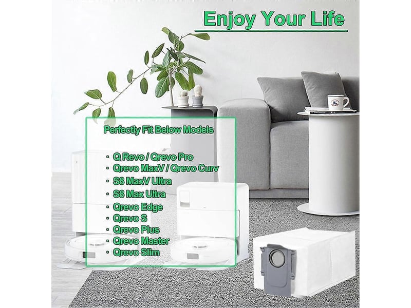  22pcs dust bags for roborock saros 1010r, q revo, qrevo sslim, s8 maxv ultra, s8 max ultra vacuum cleaner parts  - Conforama B