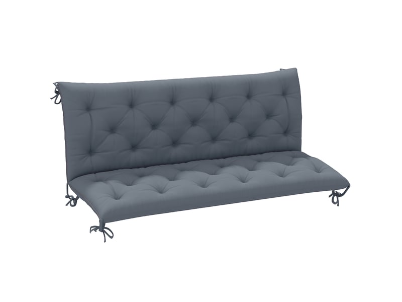  Coussin de banc 3 places avec dossier polyester gris foncé 150 x 98 x 8 cm  - Conforama A