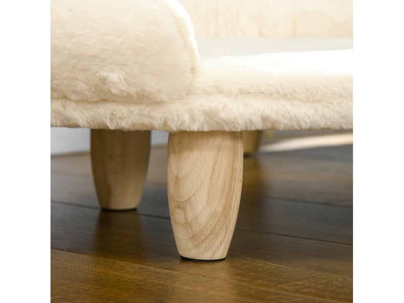 Canapé pour enfent 47x40x20 cm – crème – housse amovible, pieds en bois et patins de protection antidérapants - Conforama D