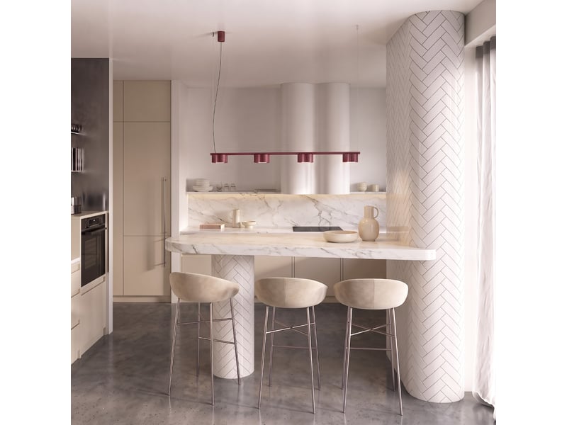  Lustre ovio 4 bordeaux gx53 aluminium moderne 208x122x12cm SL.3370 - Conforama B