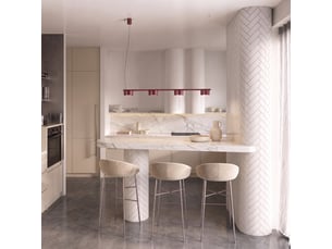 Lustre ovio 4 bordeaux gx53 aluminium moderne 208x122x12cm