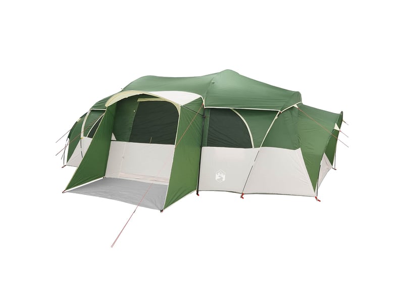  Tente de camping, tente familiale avec auvent imperméable 10 personne vert shl58285  - Conforama C