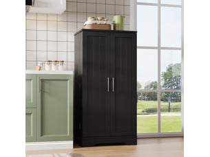 Armoire rangement 60x40x120 cm, buffet de cuisine, meuble salon chambre avec led capteur, portes motif 3d, mdf, noir