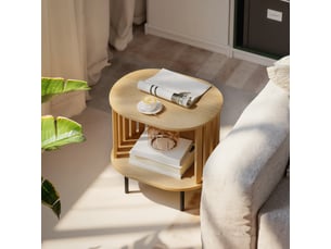 Table basse ovale coloris naturel <strong></strong> <strong></strong> - 39 cmx50 cm
